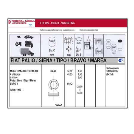 SUBCONJUNTO PALIO SIENA 1600-SPI-16V (SA7868006J)     STD